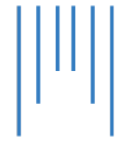 blue icon of vertical lines