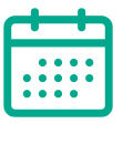 green icon of a calendar 